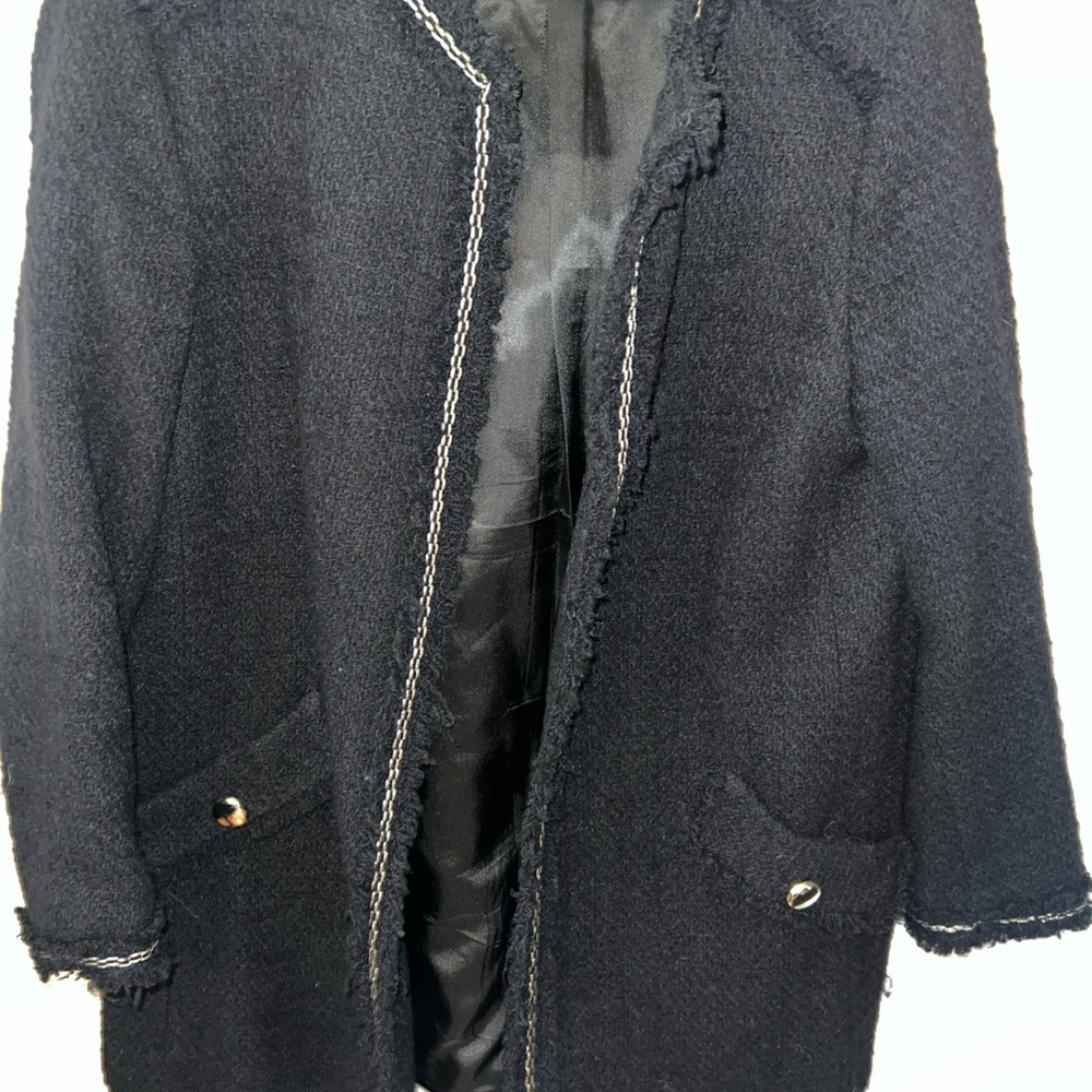 Zara Black Textured Coat